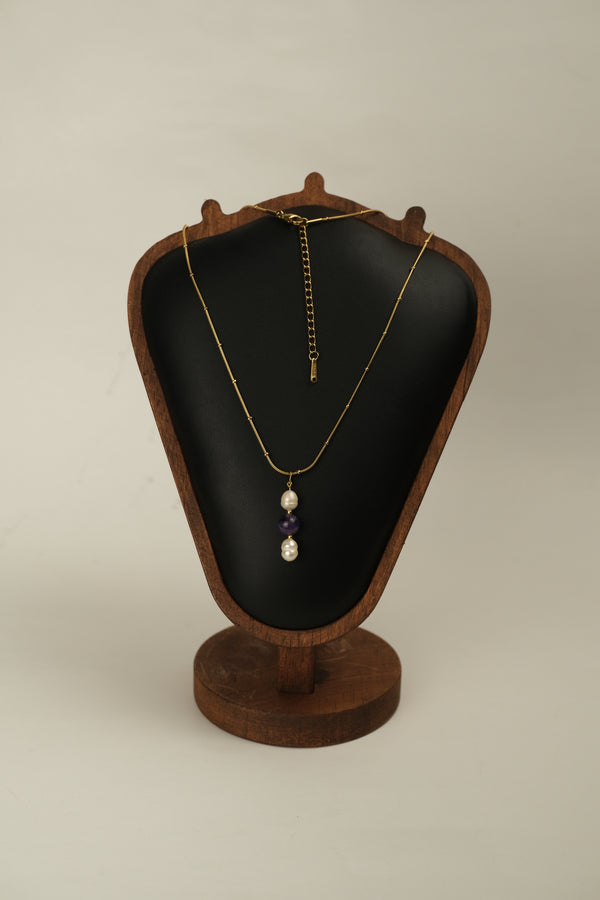 Pearl Amethyst Necklace I PAN01-GOLD