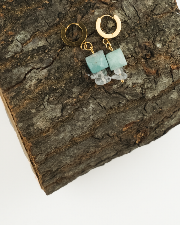 Green Drop Stone Earring  I GDSE01-GOLD