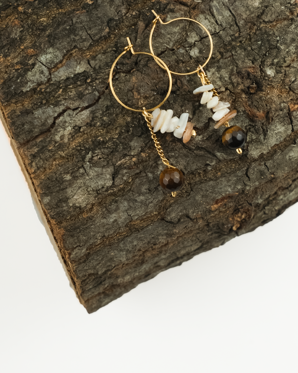Voice Land Stone Earring I VLSE 01- GOLD