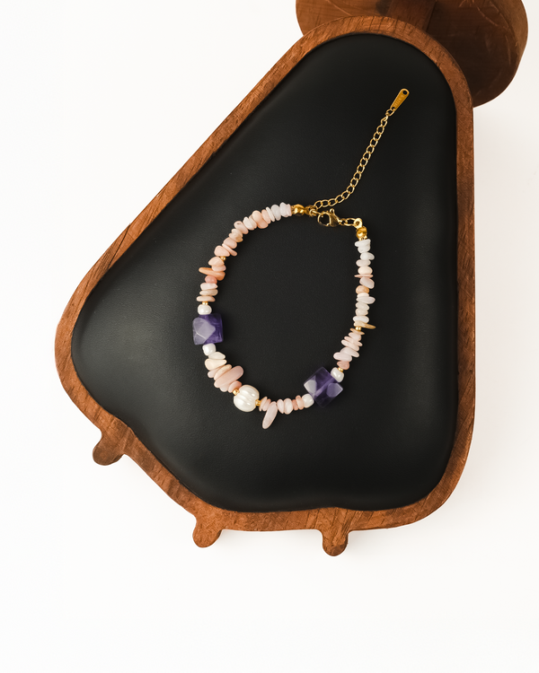 Pink Opal Bracelet  POB01- GOLD